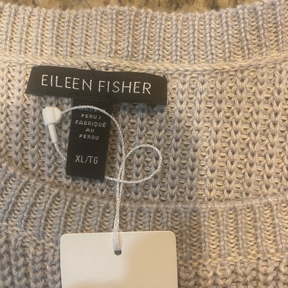 Eileen Fisher Light Gray Crew Neck Top - Picture 10 of 11